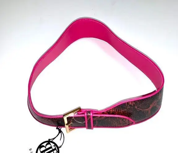 B-low the Belt NEW  Wide Leather belt with pink piping