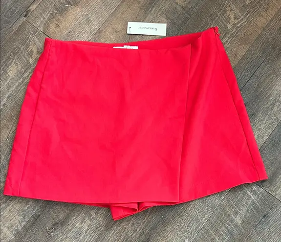 NEW Francesca's‎ Women’s Twill Mini Skort Red Size Large Cute thumbnail 1
