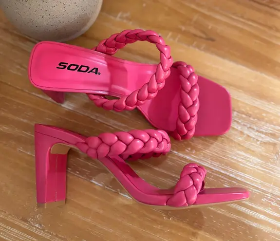 Soda Braided Square Heels