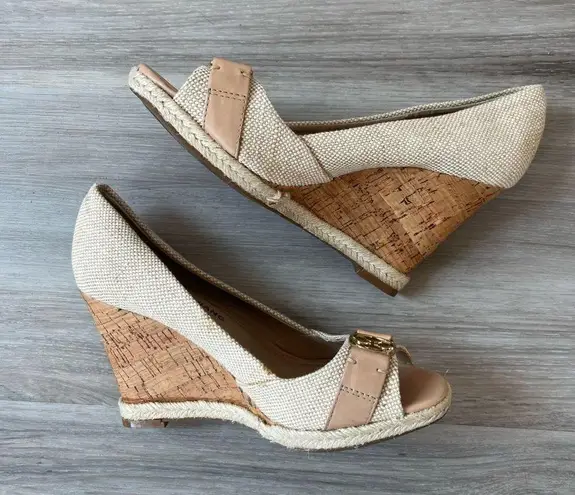 Arturo Chiang  6 Cork Peep Toe Wedges