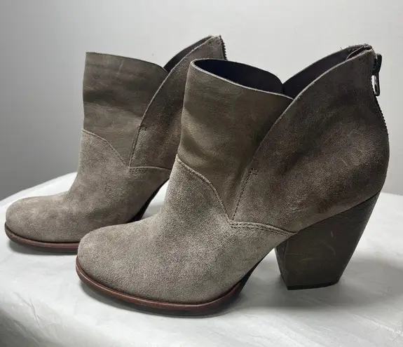 Kork-Ease Castaneda “Castle Suede” Brown Gray Leather Bootie Sz 8