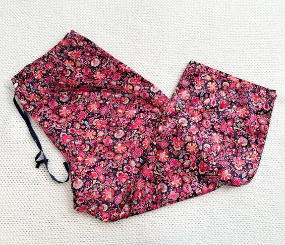 Cacique Plus High Rise Wide Leg Hot Pink Floral Satin Print Pajama Pants 26/28