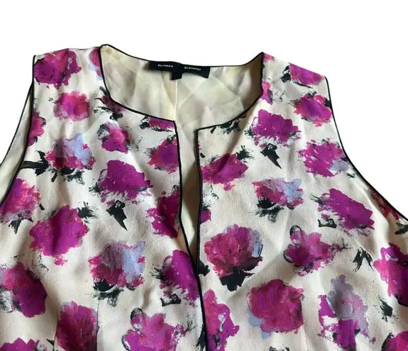 Proenza Schouler 100% Silk Sleeveless Blouse Floral Print Top Shirt Size 10