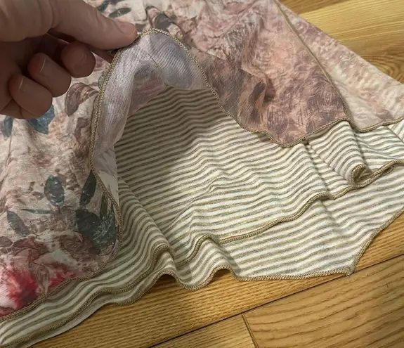 Sundance “Ever Blooming” Floral Overlay Shirt, Boho, Sz Large Tan