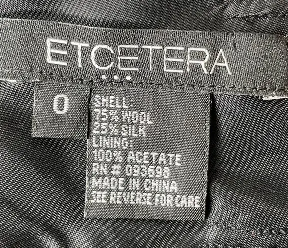 Etcetera Brown Abstract Pattern Wool Silk Straight Pencil Skirt Belt Loops XS