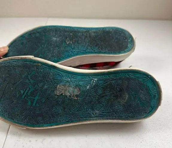 Blowfish Malibu Women's Plaid Sneakers 100% Cotton Red & Black Size 7.5