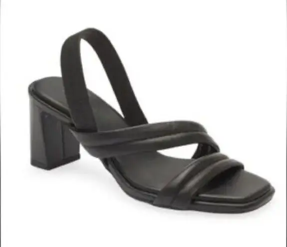 Caslon Black Sling Back Strappy Sandal Block Heel Size 9 Casual