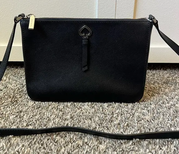 Kate Spade  Adel Black Leather Top‎ Zip Crossbody Purse Bag