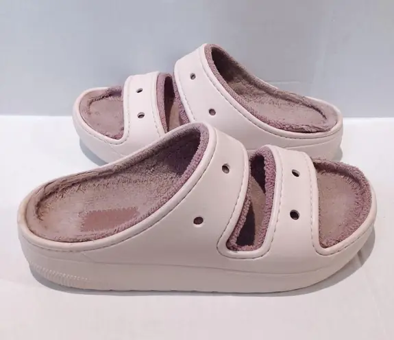 Crocs  Classic Cozzzy Towel Slide Sandals-Size 7-Quartz-Terry Lined-Comfort - Image 3