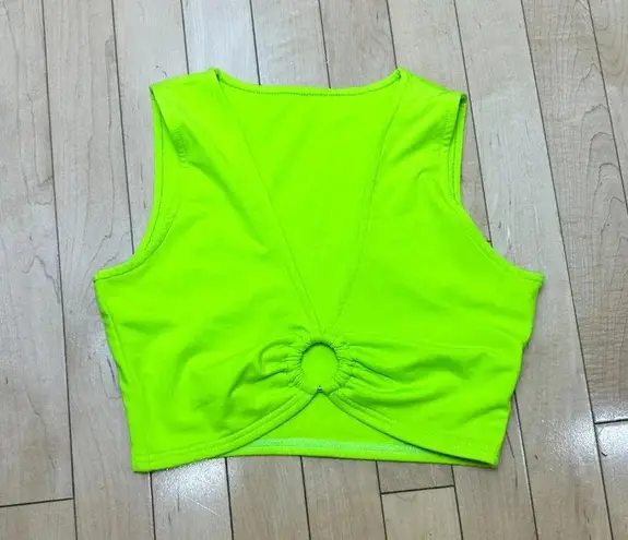 AEVZIV Sexy Crop Tops Sleeveless Deep V Neck Workout Tops Plunge Ring