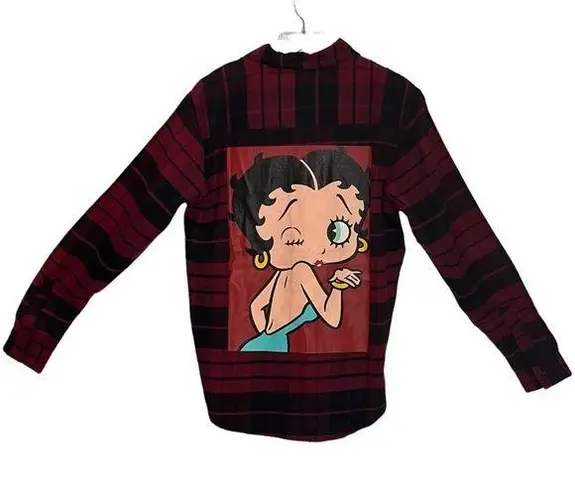 Betty Boop  Flannel Long Sleeve Shirt