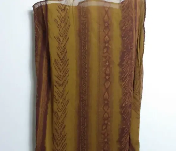 Kloz Studio 1X Tan Golden Midi Maxi Skirt Plus Gold