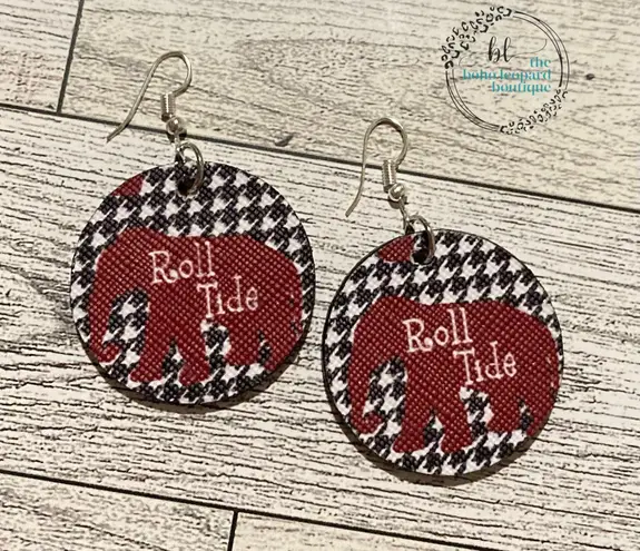 Handmade Alabama Roll Tide Earrings