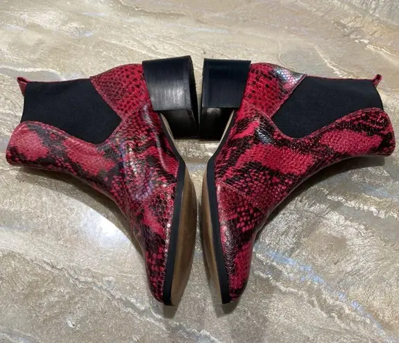 Silent D Leather Red Ankle Boots Size 36