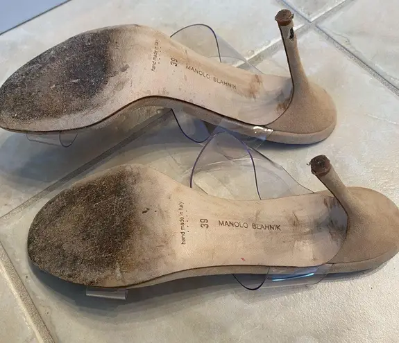 Manolo Blahnik "Scolto" suede sandal PVC slide 8/39