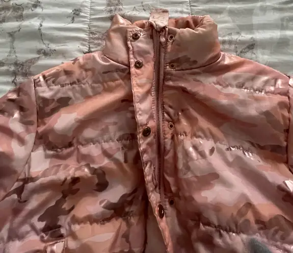 Ashley by 26 International Pink Reflective Full Zip Cropped Puffer Jacket, size S