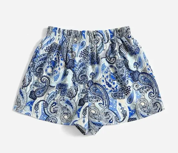 Floral Paisley Print Elastic Waist Shorts Multi Size M
