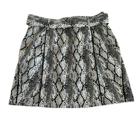For Love & Lemons Claude Faux Snakeskin Mini Skirt Women’s Size XS Black