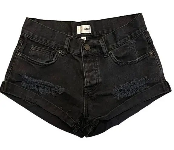 Amuse Society  Black Denim Jean Shorts Size 24"