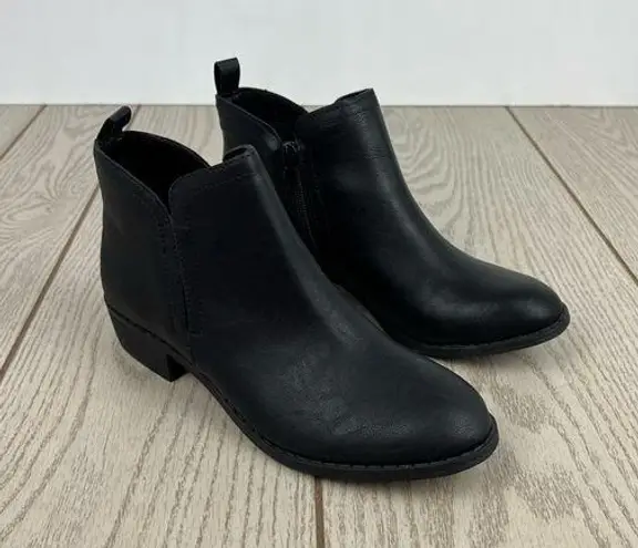 Sun + Stone Women's Cadee Ankle Booties 6.5 Black Faux Leather $50