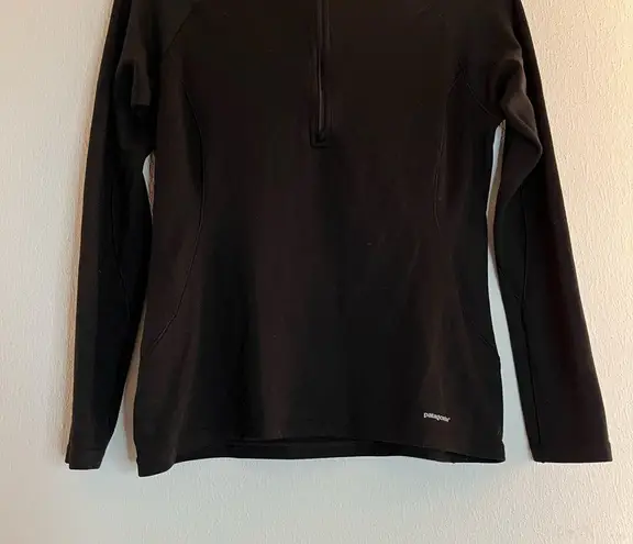 Patagonia  Women's Capilene Thermal Weight Zip-Neck in Black Sz S EUC Outdoors