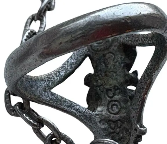 Vintage Native American Southwestern Inlaid Hearts Slave Bracelet/Ring Silver