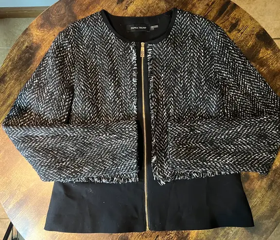 Ivanka Trump | women’s tweed fringe blazer coat. Size: 8