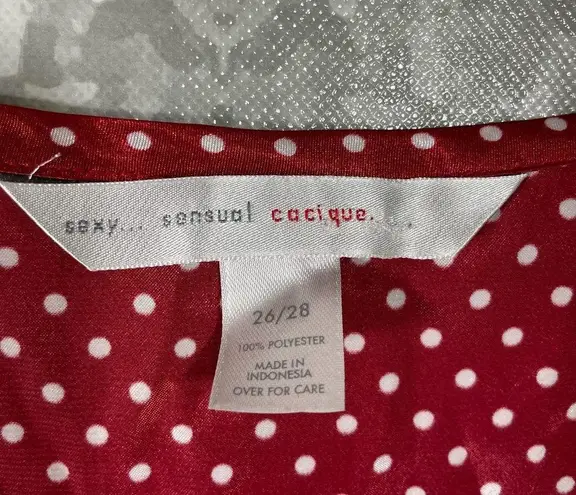 Lane Bryant Cacique  Red Polka Dot Plus Size Sleep Top - Size 26/28 - Silky Feel