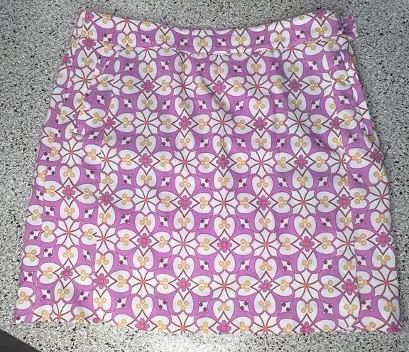 EP Pro Purple White Floral Geometric Golf Skort Size 6