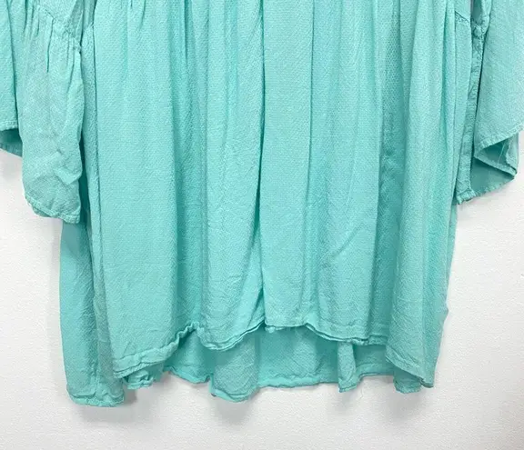 Suzanne Betro womens 100% rayon ¾ sleeve green top plus blouse size 2x