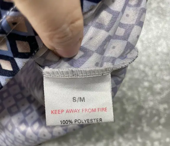 Mardi Gras Vintage Blue Diamond Patterned Collared Baby Tee