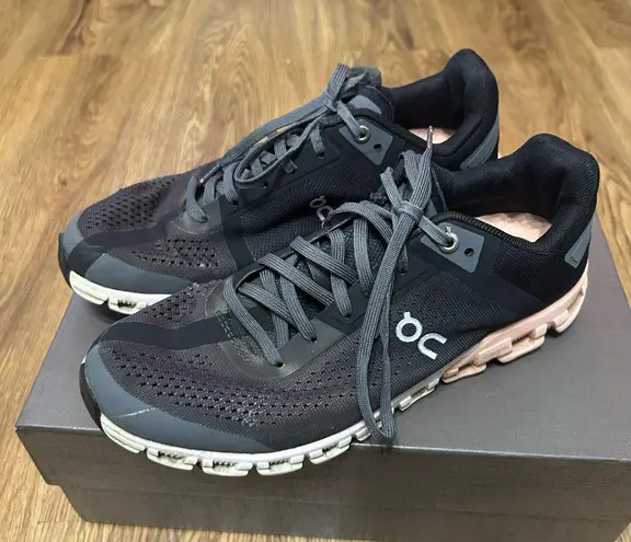 on cloud ON CLOUDFLOW black athletic training running lace up shoes sneakers