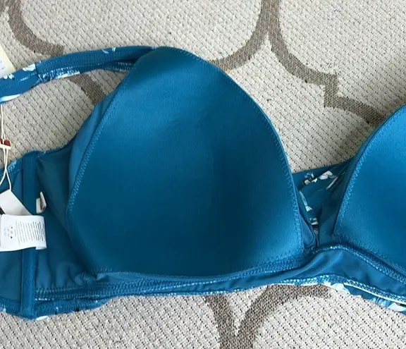 Monet Artesands Fleur Du Champ  Soft Cup Bikini Top, multi fit cup- Cerulean, 16+