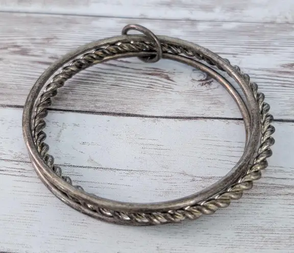 Vintage Bracelet 3 Bangles Linked Together