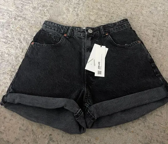 ZARA Black Mom Jean Shorts