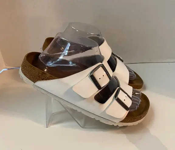 Birkenstock Arizona White Leather Sandals Size US 9 EU 40