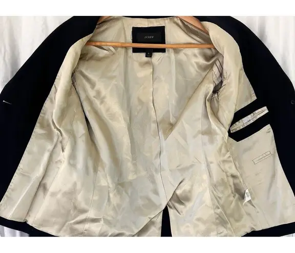 J. Crew Schoolboy Blazer Wool Blend Jacket Size 0 Navy Blue Golden Buttons