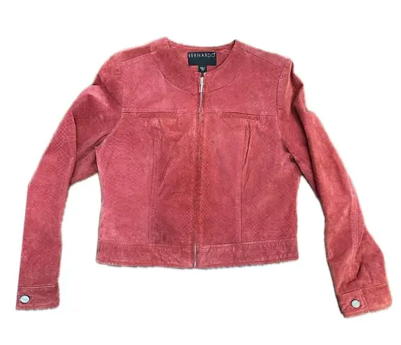 Bernardo Women's Red Suede Genuine Leather Jacket SZ-PM