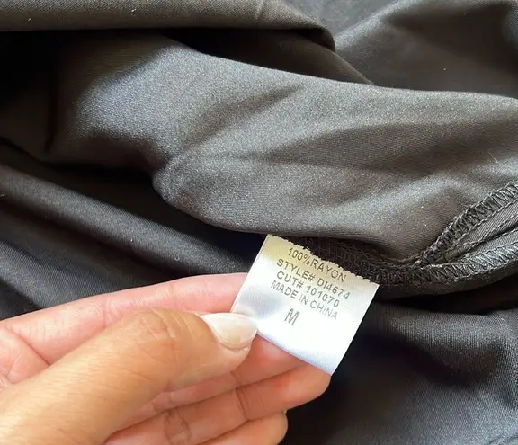 NWT LBLC The Label Amara Tie Front Collared Dress Black Size M