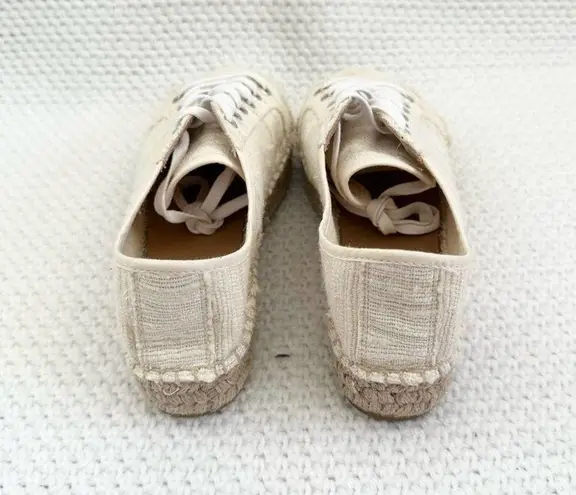 Aquatalia NWOB Flyn Multi Tone Off White Canvas Woven Espadrille Sneaker 6