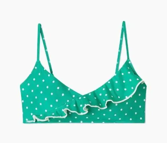 Summersalt The Ruffle Marina Bikini Top in Seaglass Dot Size 10