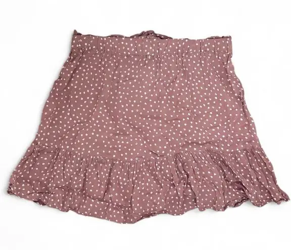 Indigo Rising Mauve Polka Dot Ruffle Mini Skirt