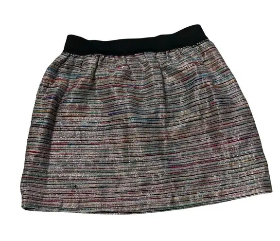 Eight Sixty Metallic Holiday Party Silk Blend Mini Skirt
