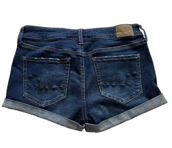 American Eagle  Shorts Super Stretch Mid Rise Cuffed Shortie Denim Jean Size 4