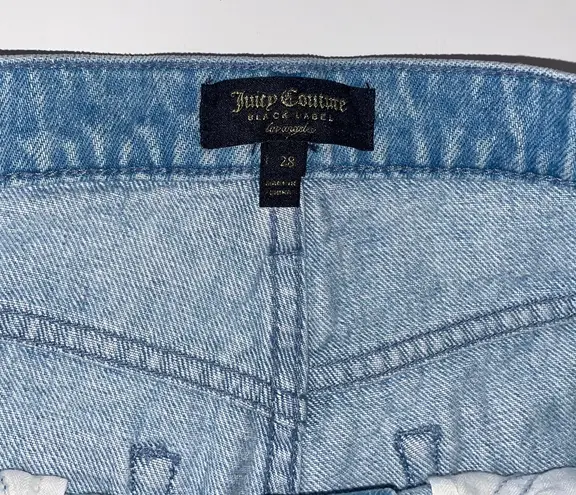 Juicy Couture Denim High Rise Rhinestone Jean Shorts Size 28