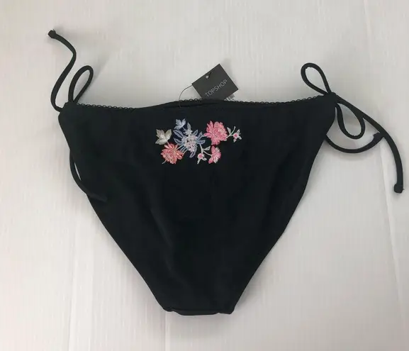 Topshop  NWT Tie Side Black Bikini Bottoms, 8