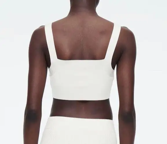 COS Ivory Ribbed-Knit Bralette Top