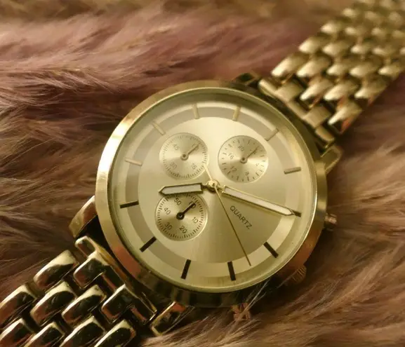 Gold Vintage Quartz‎ Link Watch