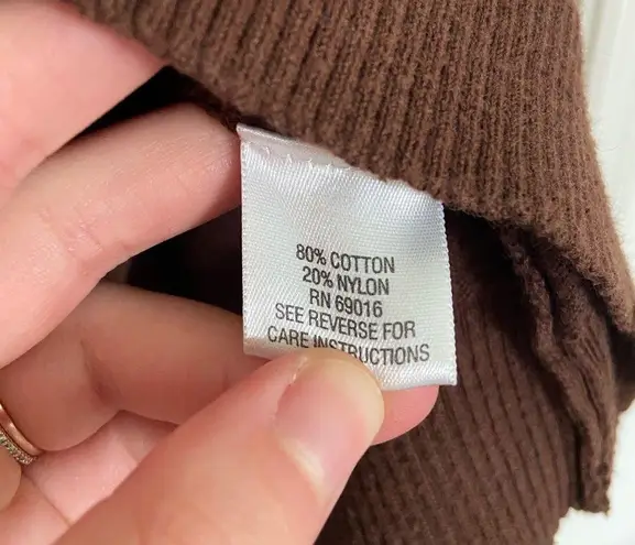 Studio Works EUC women’s brown lightweight knit button up cardigan petite medium