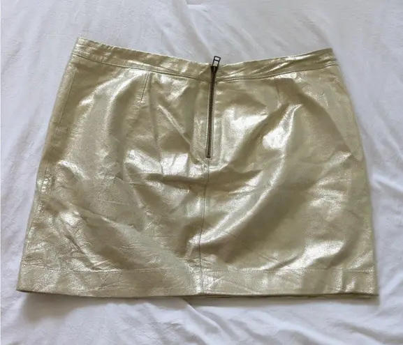 Robert Rodriguez | Shimmering Gold Mini Leather Skirt - 6